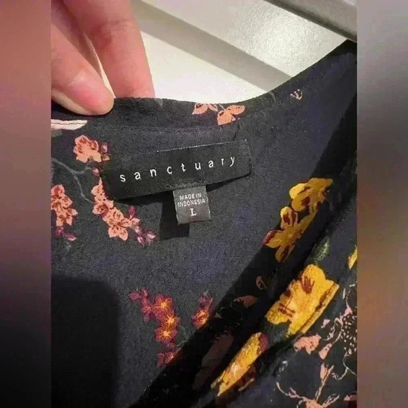 Sanctuary One Shoulder Blue Floral Maxi Dress Size Large - Picture 6 of 13